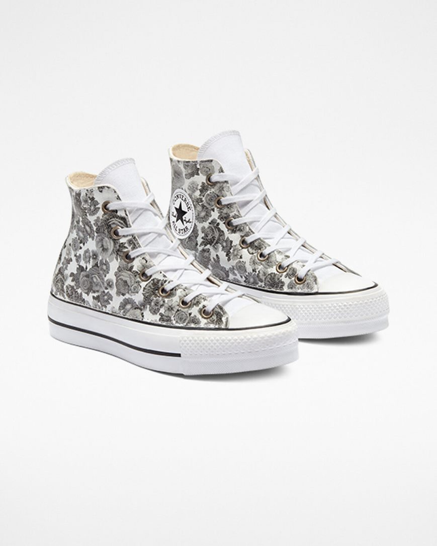 Pantofi Platforma Dama Converse Chuck Taylor All Star Lift LTD Floral Inalti Flori | RO IOWFE371